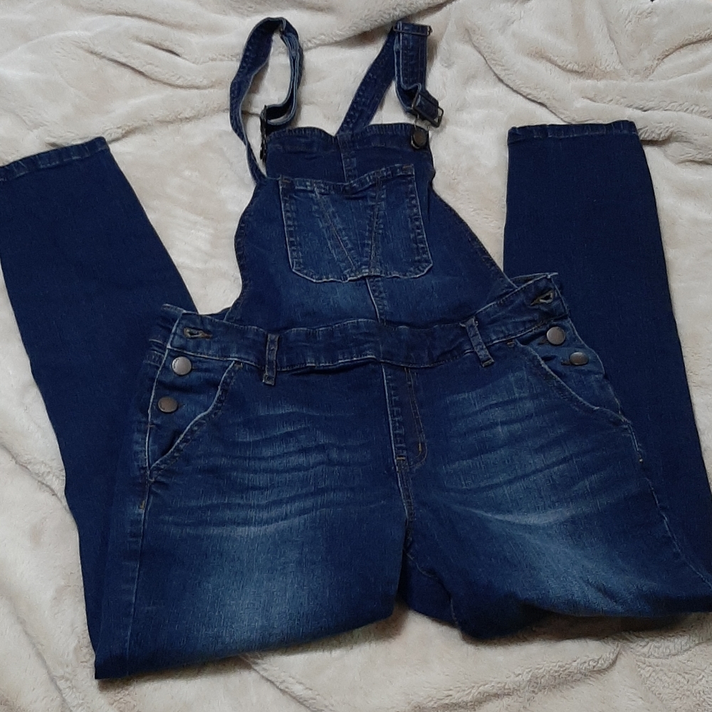 Super cute skinny jean overalls